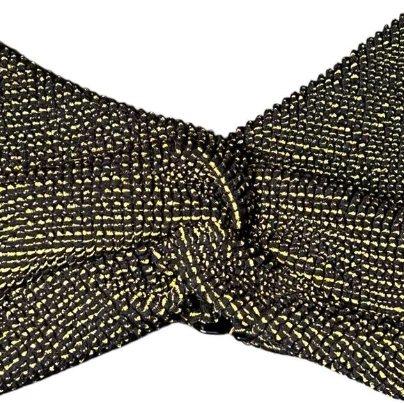 NWT Good American Always Fits Twisted Bikini Top Size 7 4X Swim Black Gold Shiny - Picture 5 of 6